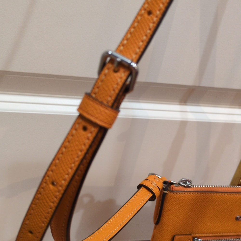 Coach NWOT Papaya Orange Leather Mini Rowan File Crossbody Bag Purse - Picture 6 of 17